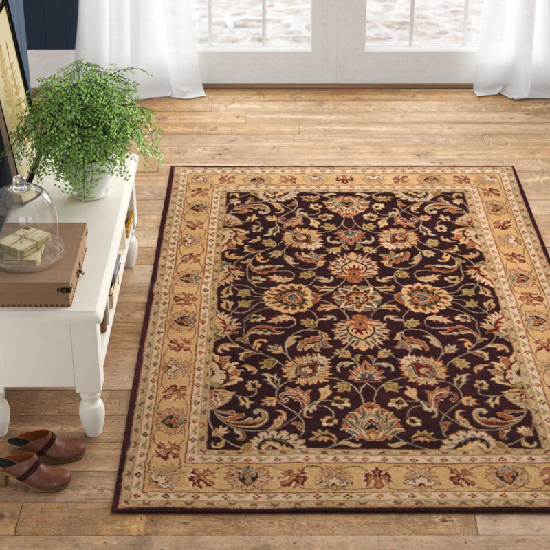 Birch Lane™ Arden Oriental Handmade Tufted Wool Burgundy Area Rug